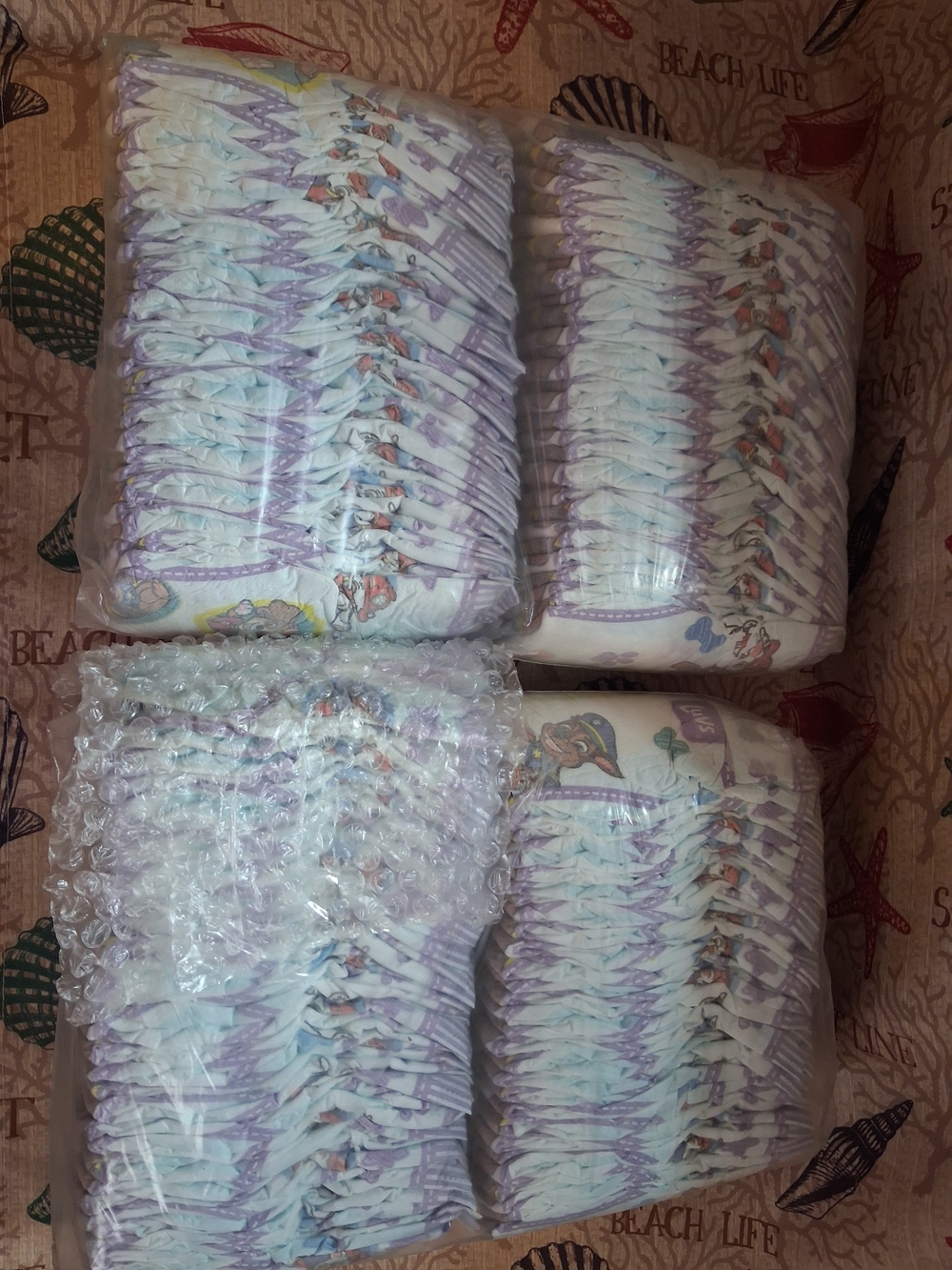 Pack of Purple-Accent Baby Diapers — Soft Disposable Nappies